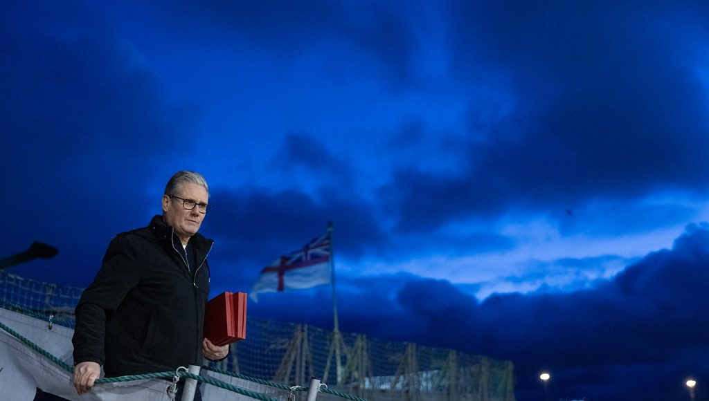 British Prime Minister Keir Starmer visits the Royal Navy vessel The Iron Duke, stationed at Tallinn, Estonia on Russia's border (photo: Number 10/Flickr)