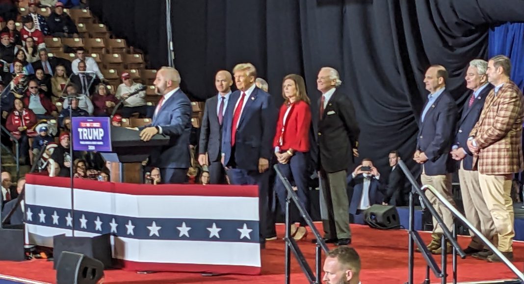 Donald Trump for President rally at SNHU Arena in downtown Manchester New Hampshire Donald Trump for President rally at SNHU Arena in downtown Manchester, New Hampshire. 20 January 2024