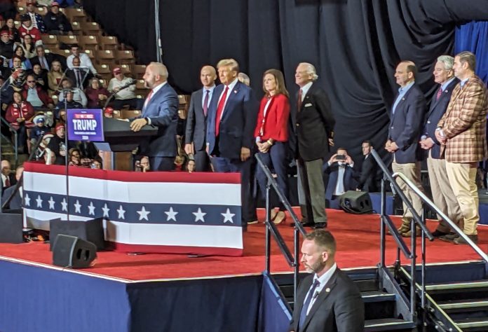 Donald Trump for President rally at SNHU Arena in downtown Manchester, New Hampshire. 20 January 2024