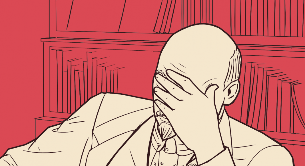 Illustration of Lenin disappointed.