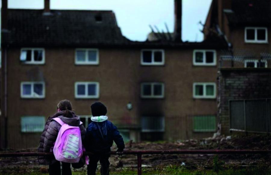 4.9 million children in Britain now live in poverty; 142,490 are homeless, living in cramped temporary accommodation