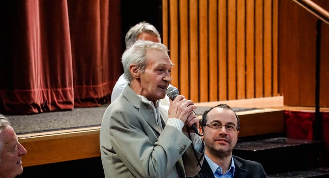 Paddy Hill addresses an audience in 2015