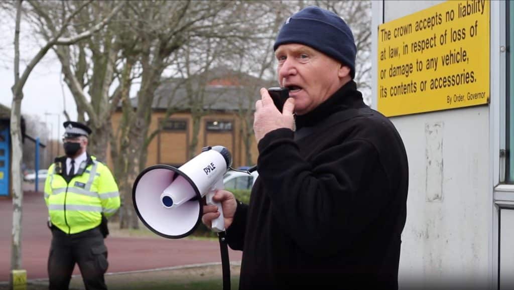 John Bowden protest outside HMP Belmarsh, a category-A men's prison in south-east London