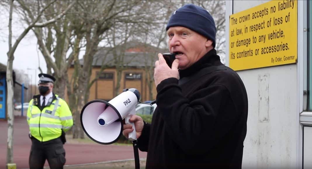 John Bowden protest outside HMP Belmarsh, a category-A men's prison in south-east London