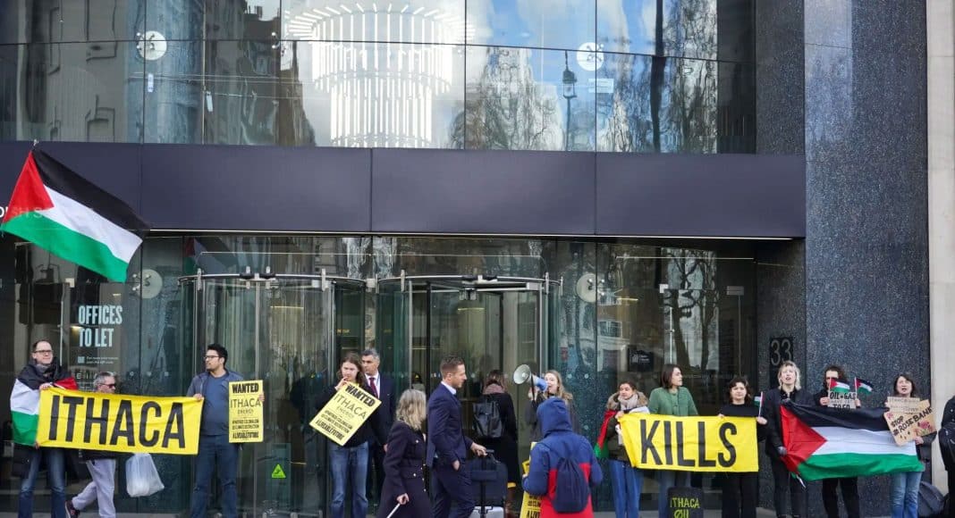 Protest against Ithaca's opening of new oil fields. 2 July 2024