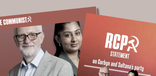 Images of Jeremy Corbyn and Zarah Sultana featured on The Communist website and social media