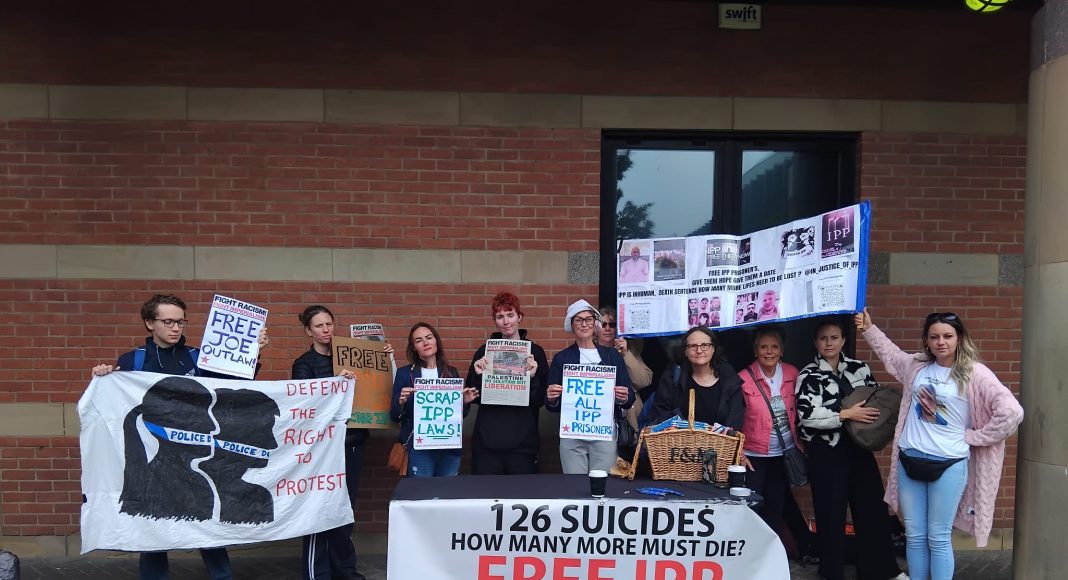 Protest in Newcastle calls for freedom for Joe Outlaw and all IPP prisoners