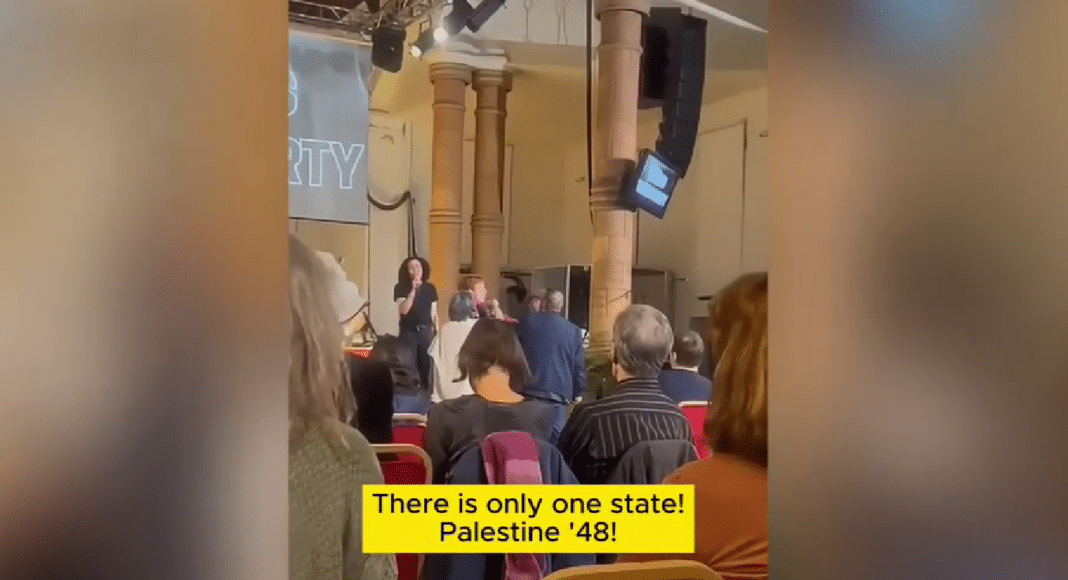 An RCG member is mobbed by Corbyn supporters in Islington Your Party event (photo: FRFI/YouTube)