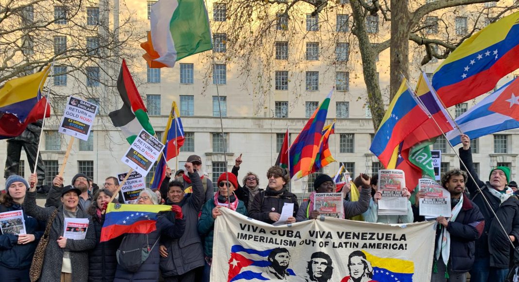 Protest outside Downing Street, London (Photo: FRFI)