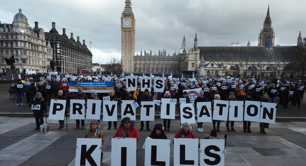 Protest against the privatisation of the NHS (photo: We Own It)