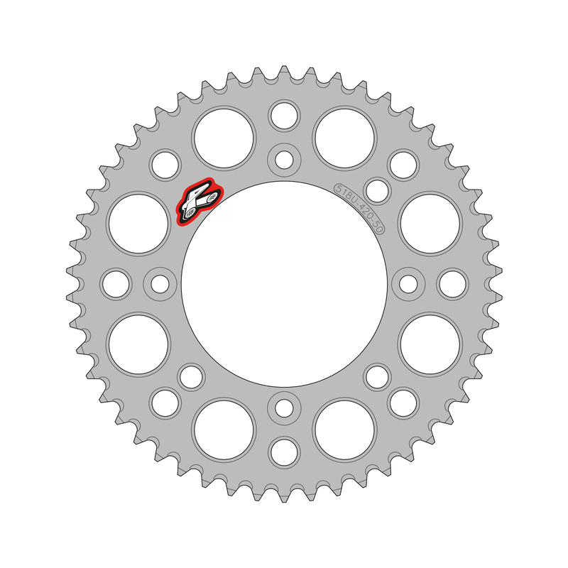 RENTHAL Aluminium ultralicht zelfreinigend achtertandwiel 518U – 420