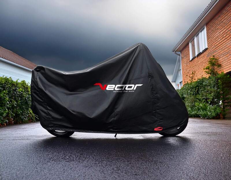 VECTOR H2O Indoor/Outdoor Protective Cover for Motorcycle/Scooter with Top Case – Black – XL