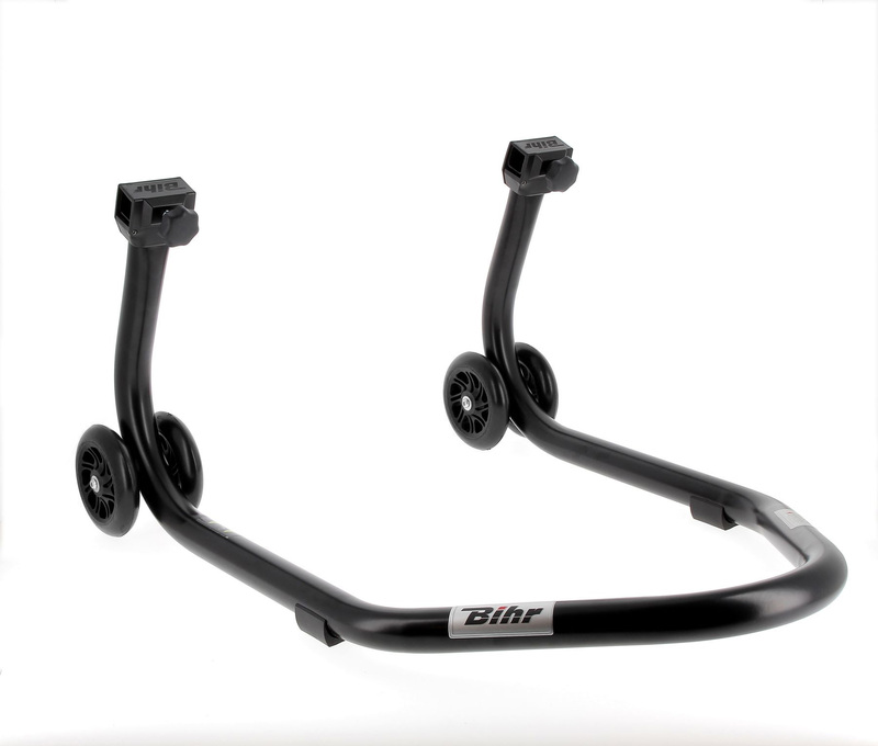 BIHR Home Track Paddockstand achter “L” Adapters Zwart met Zwarte Wielen