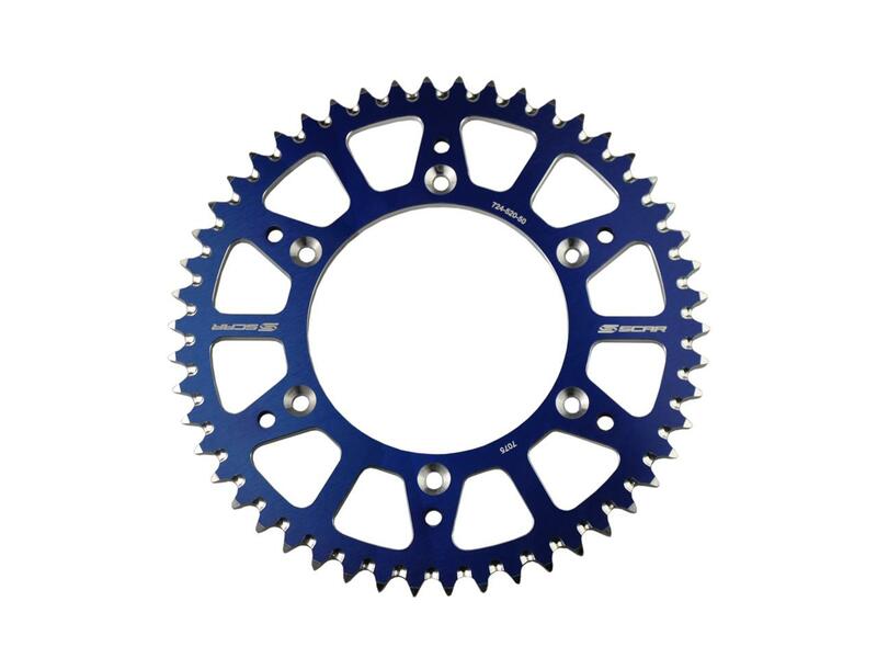 SCAR Achtertandwiel 50 Tands Alu Ultralight Zelfreinigend 428 Type SRS520 Blauw