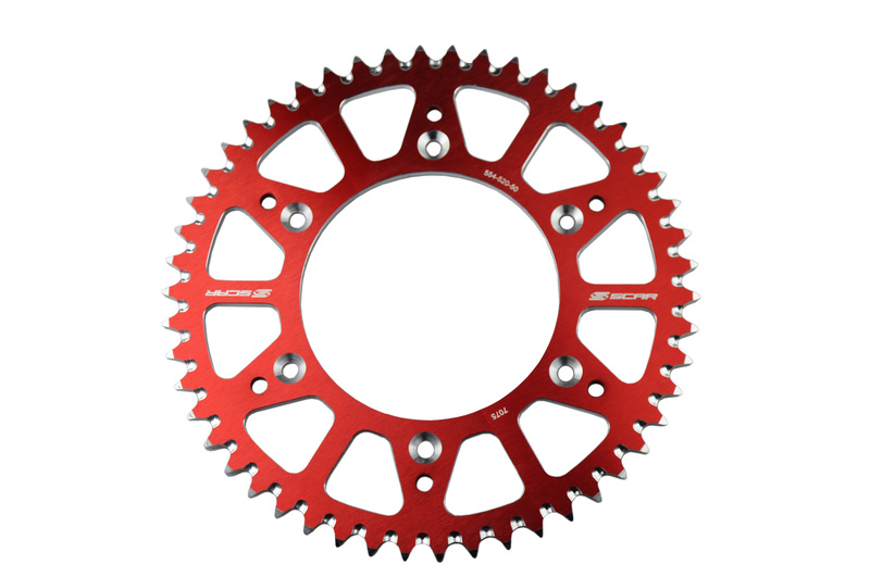 SCAR Achtertandwiel 50 Tands Alu Ultralight Zelfreinigend 520 Type SRS230 Rood