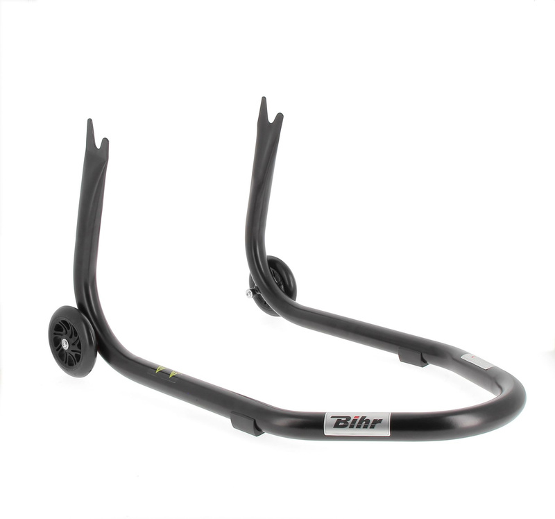Béquille de stand arrière BIHR Home Track fixe supports en « V » noir mat roues noir