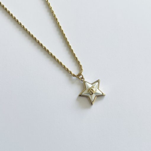 'Reworked Chanel Pearl Star - Necklace'