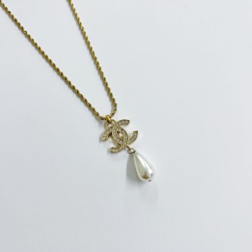 'Reworked Chanel Pearl Drop - Twisted Necklace'