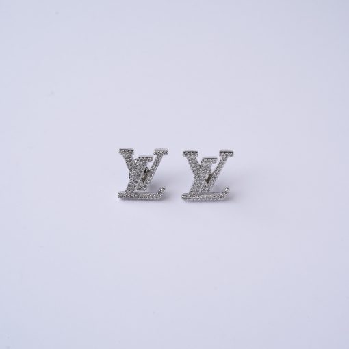 'Reworked LV Silver Strass - Earrings'