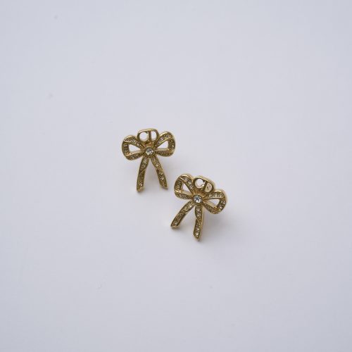 'Reworked CD Vintage Ribbon Strass - Earrings'