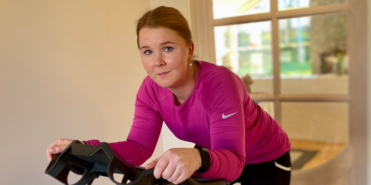 Indoor cycling helps Puk with her surgery and back pain