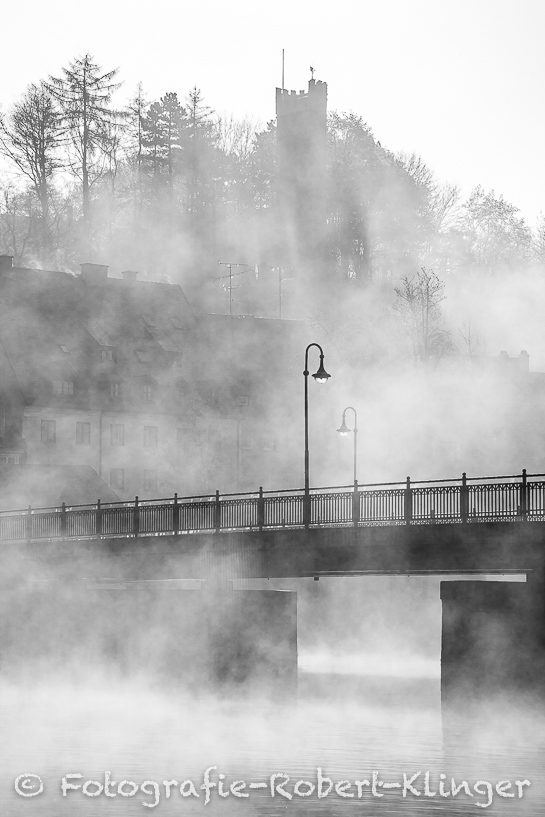 Die Karolinenbrücke und der Jungfernsprung in Landsberg am Lech
