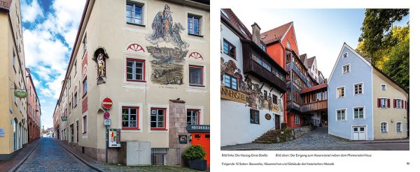 Auf diesen beiden Seiten des Bildbands Landsberg am Lech und Umgebung ist das Hexenviertel zu sehen