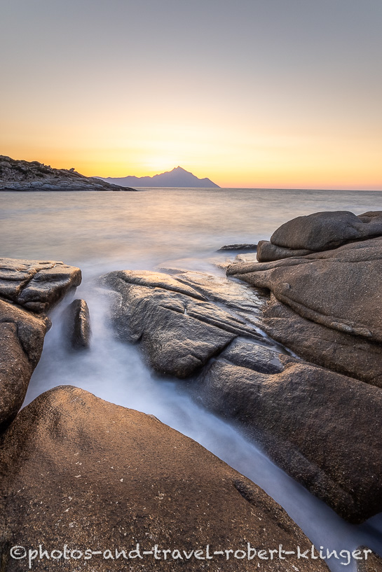 Mt. Athos in Griechenland bei Sonnenaufgang
