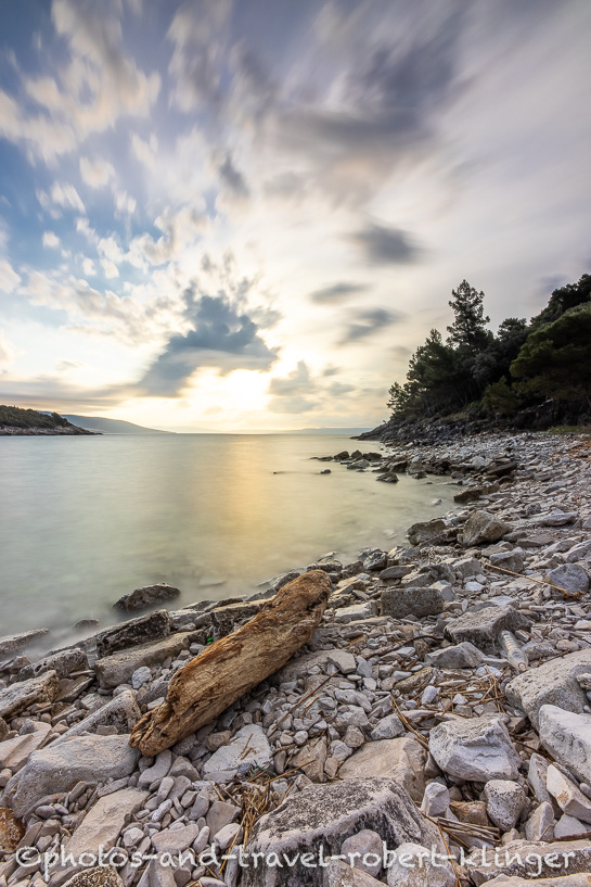 Sonnenaufgang am Mittelmeer in Istrien, Kroatien