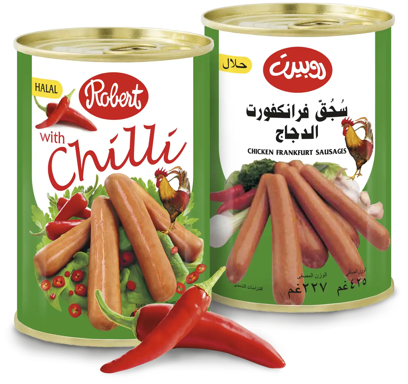 Chicken Frankfurt Sausages and Chilli Sausages - Robert Halal