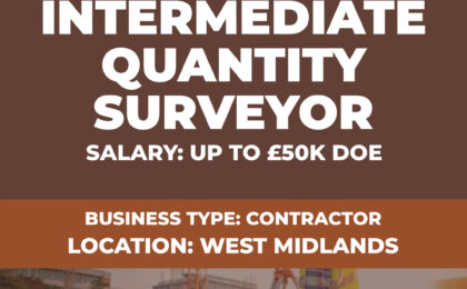 Intermediate Quantity Surveyor Vacancy - West Midlands