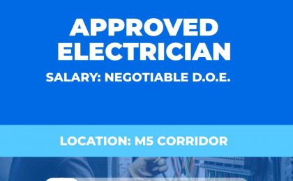 Approved electrician Vacancy - M5 Corridor