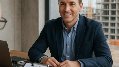 Man Preparing for a Site Manager Interview