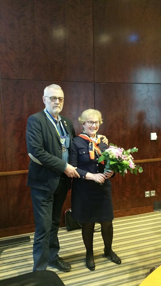 dr. Maria Dudziak, during the ceremony at the Presidential Palace on March 8,