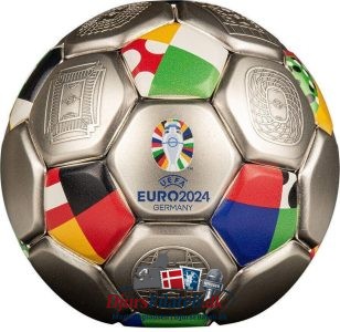 Få UEFA’s officielle 360° fodboldmønt for EM 2024