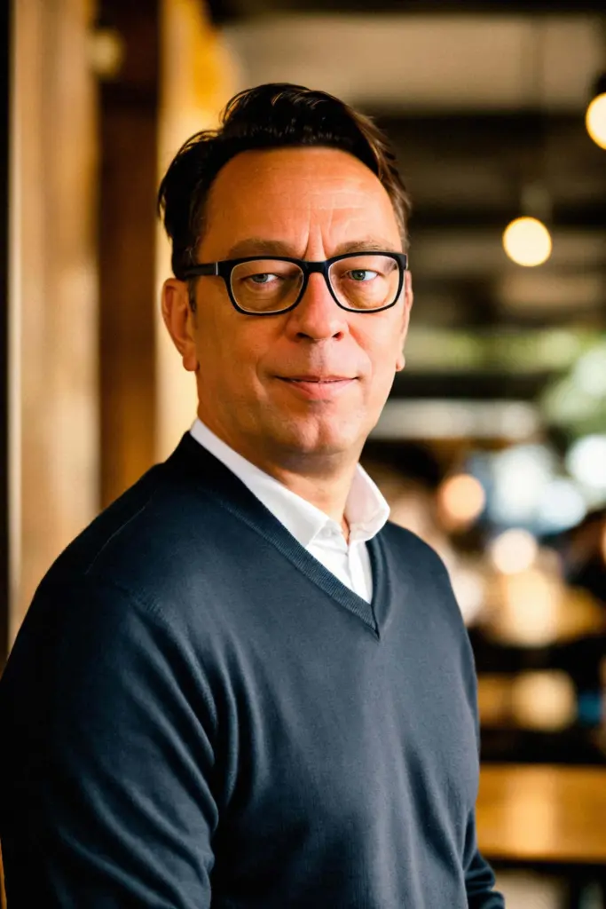 Stefan Rübener finance meets IT mit schwarzem Pullover