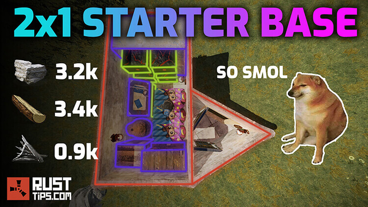2x1 Small Starter Base - Rusttips | Aim Trainer, Calculators, Guides & more