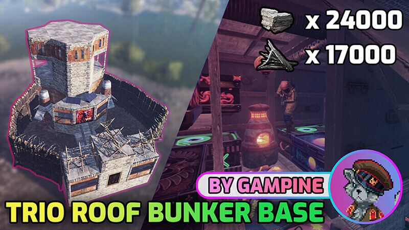 Rust Guides | Trio Roof Bunker Base