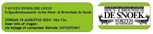 RWB Tip: Erfgoedboekenmarkt  in het Mout- & Brouwhuis de SnoekRWB Tip: