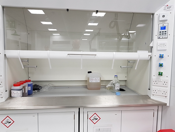 Fume cupboard in lab