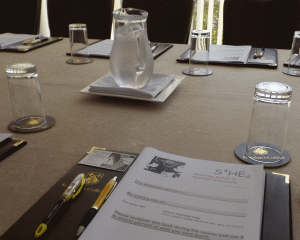 Single place setting - ready for the course to start.