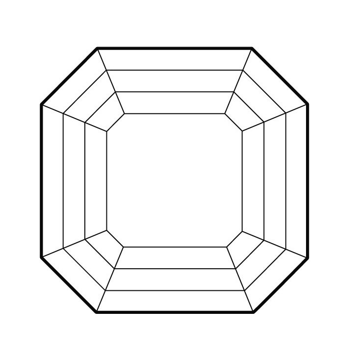 Memorial Diamonds Asscher Cut 1x 0.5ct Red, 1x 0.5ct Green