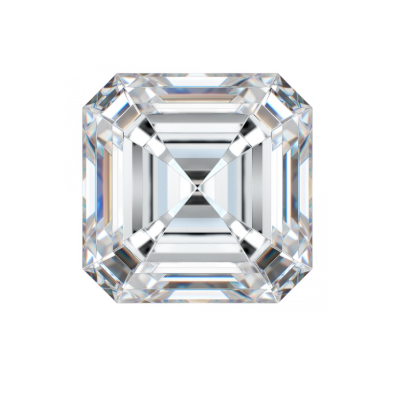 Colorless Memorial Diamond Asscher Cut 0.75ct