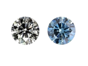 Memorial Diamonds Blue 1.0ct & Colorless 2 x 0.25ct Round Cut (50% down payment)
