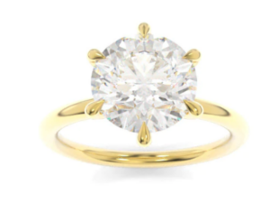 Yellow Gold Ring Setting, Engraving