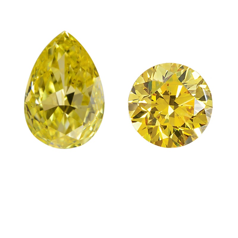 Yellow Memorial Diamonds - Pear Cut 1.0ct, Round Cut 0.6ct (50% Final Payment)