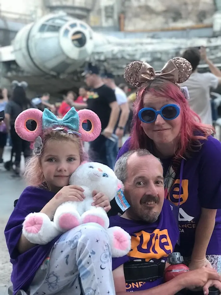 A family at Disneyland