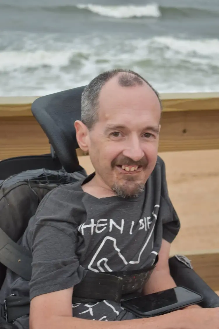 A man in a wheelchair