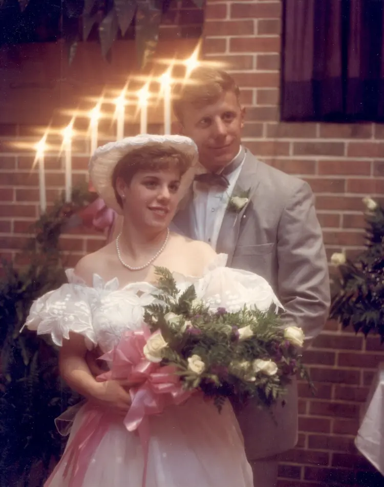 A couple's wedding photo.