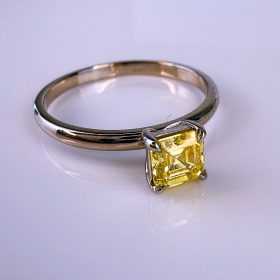 Ashes to Diamonds - Beautiful Golden Ring Setting with a Yellow Diamond